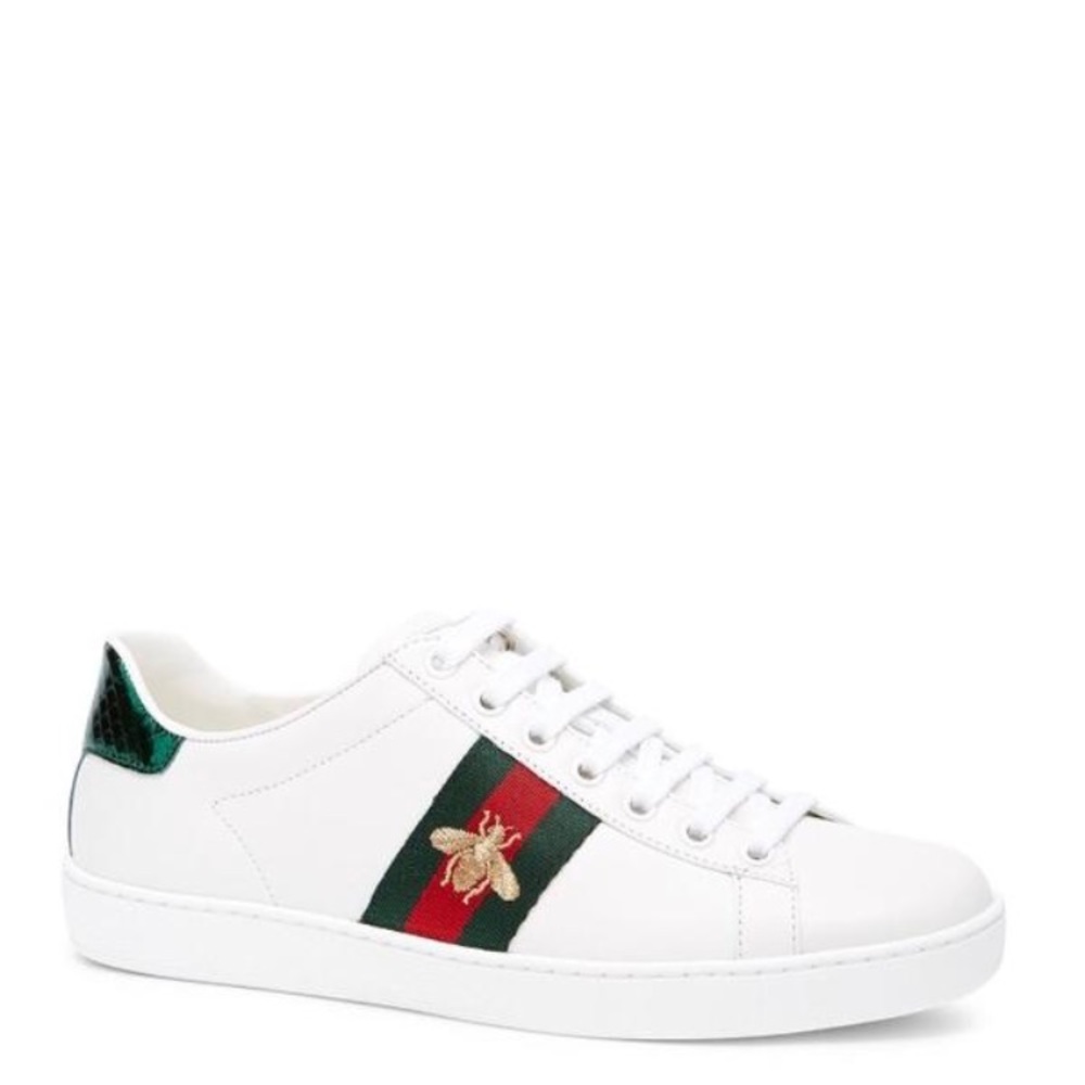 Gucci New Ace Leather Lace Up Sneakers - Picture 4 of 5